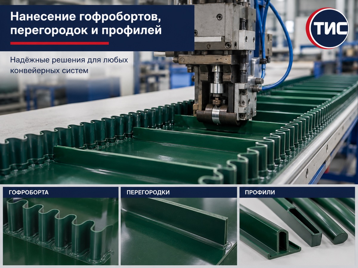 Нанесение гофробортов, перегородок и профилей на ленты Chiorino