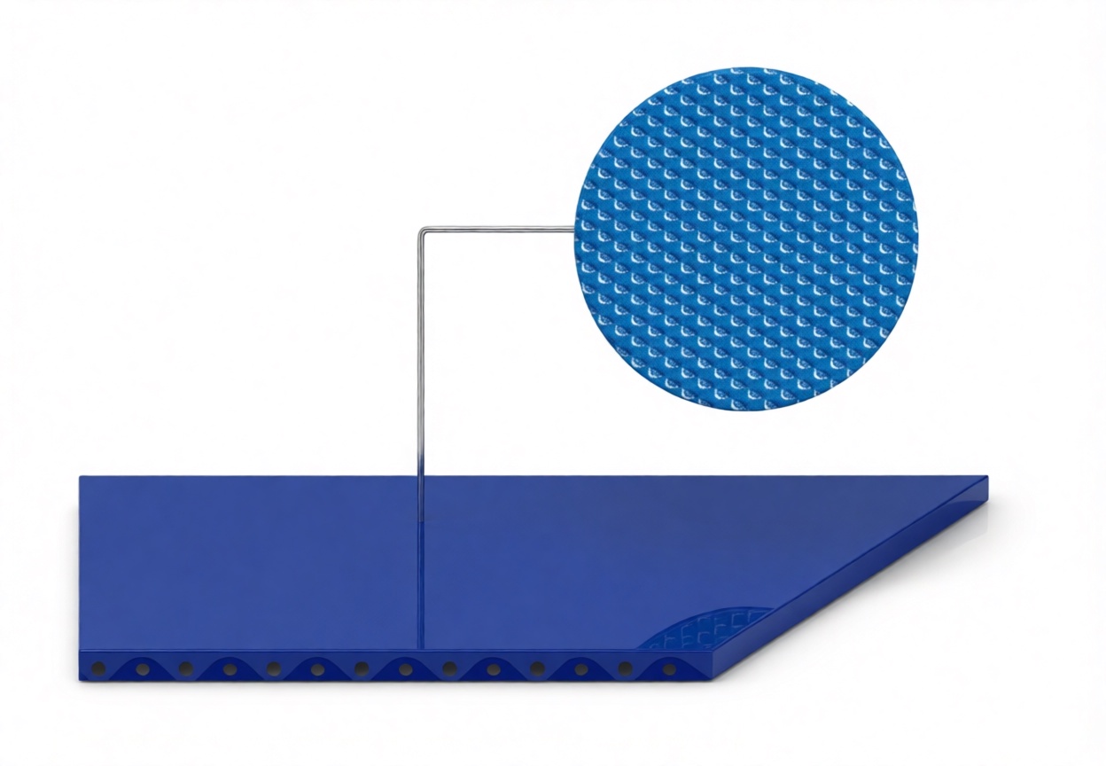 Конвейерная лента Chiorino 1M5 U0-U2 HP PPL blue A — синяя, толщина 1,50 мм