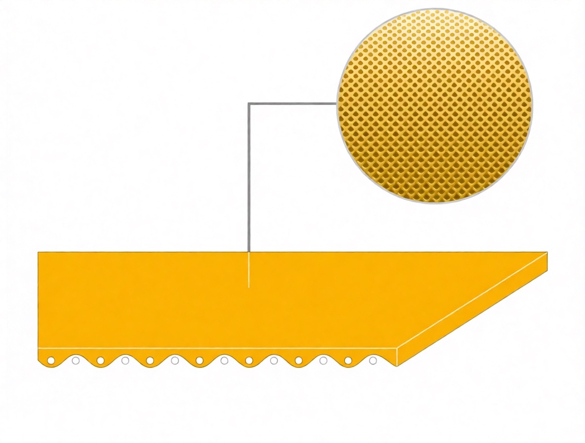 Конвейерная лента Chiorino 1M5 U0-U2 PN yellow — жёлтая, толщина 1,10 мм