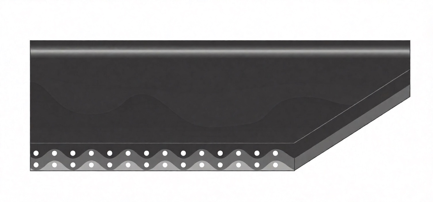 Конвейерная лента Chiorino 2M12 U0-V5 FR e+ — антрацитовая, толщина 2,30 мм