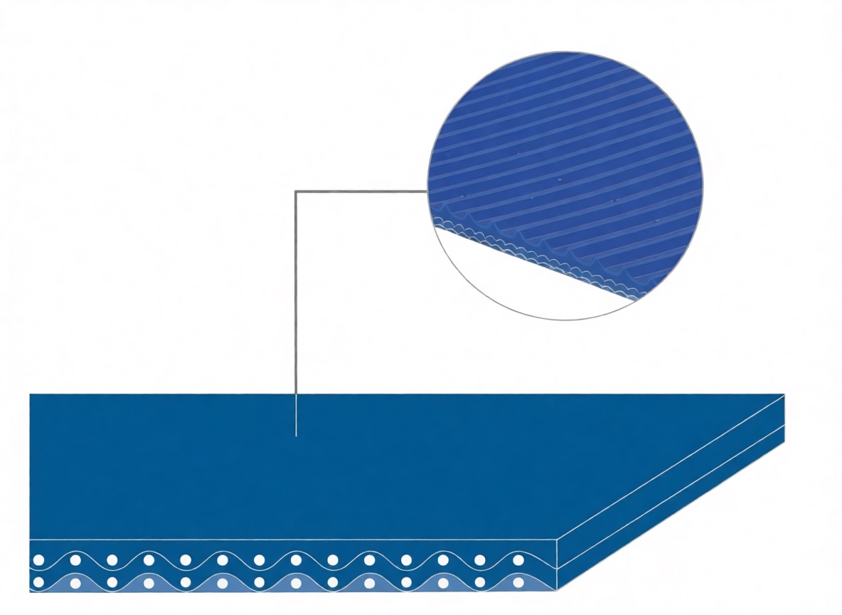 Конвейерная лента Chiorino 2M5 U0-U8 HP STL blue A AM — синяя, толщина 2,40 мм