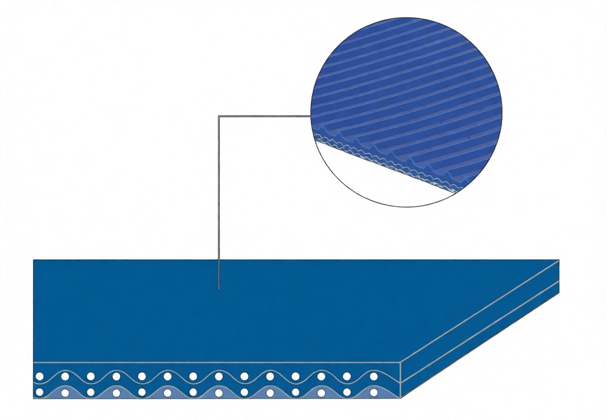 Конвейерная лента Chiorino 2M5 U0-U8 HP STL blue — синяя, толщина 2,40 мм