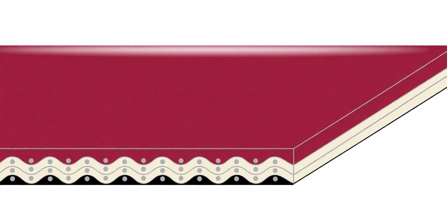 Конвейерная лента Chiorino 3M18 U0-G20 MF — красная, толщина 3,50 мм