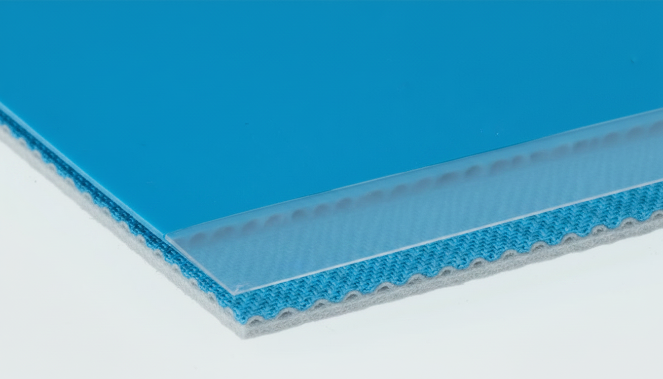 Конвейерная лента Forbo Siegling E 3/1 U2/U2 MT FF BT — синяя, толщина 1,55 мм
